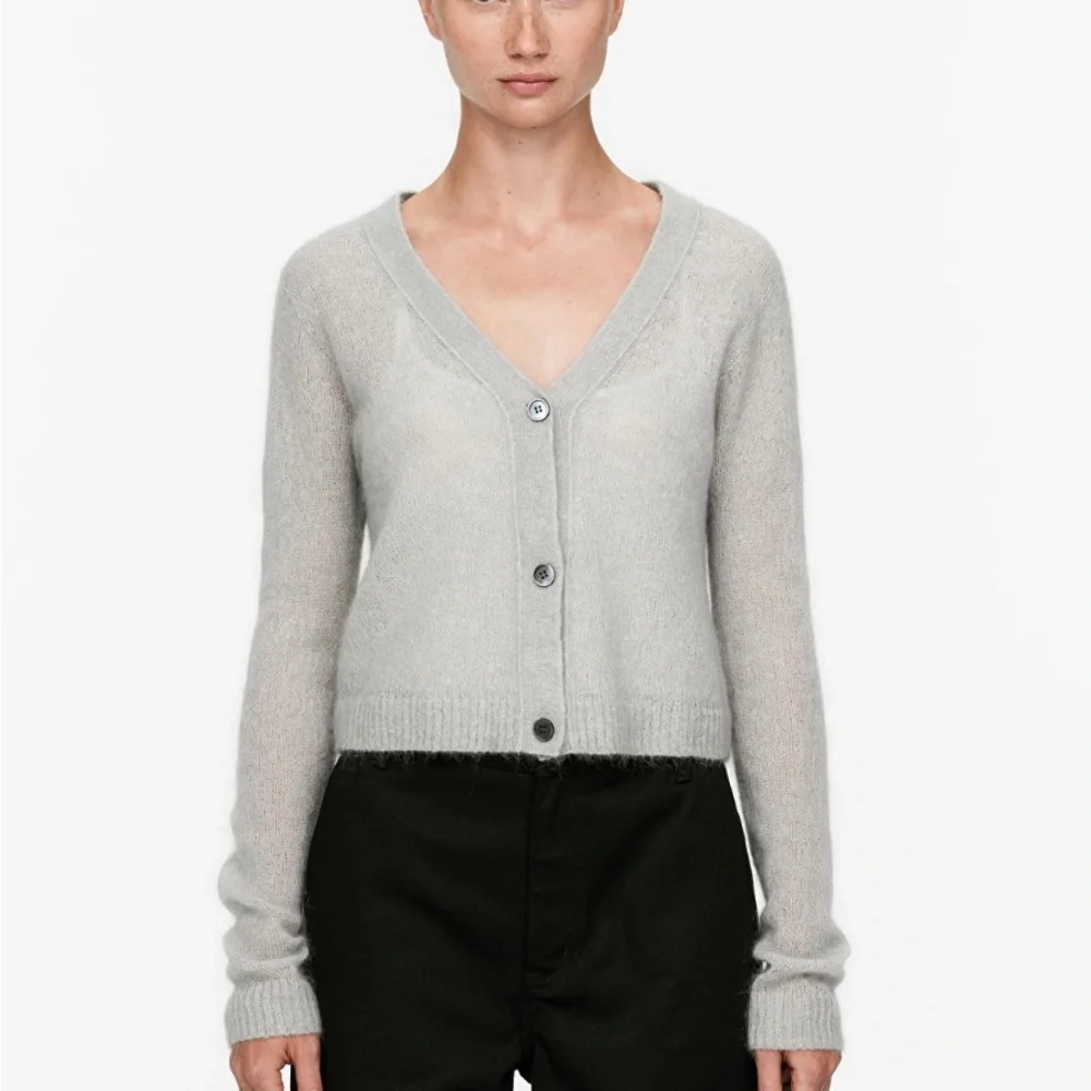 Arket NWOT | Grey Mohair Wool Blend Cardigan | EU L